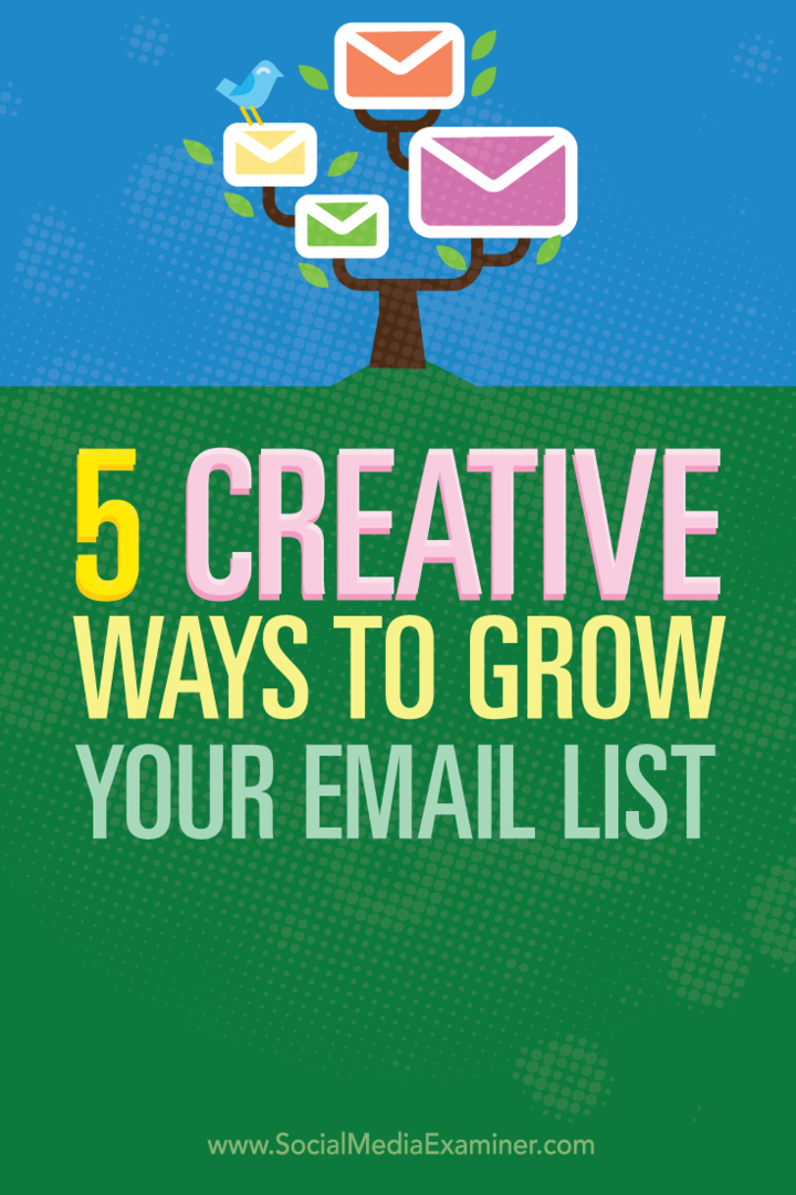 5 modi creativi per far crescere la tua mailing list: Social Media Examiner