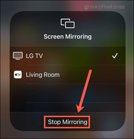 iPhone interrompe il mirroring