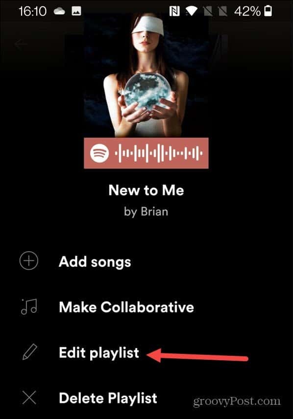 modifica playlist Spotify Android