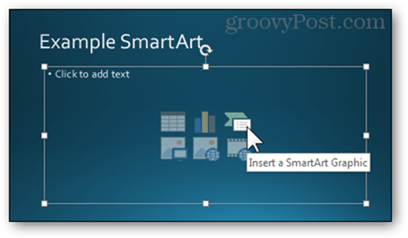 formato campo di testo vuoto stile diapositiva powerpoint 2013 inserire arte intelligente smartart grafica creare nuovo