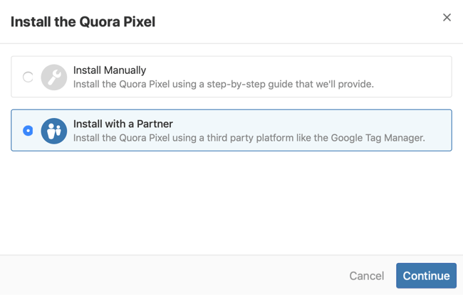 passaggio 2 di come installare Quora pixel con Google Tag Manager