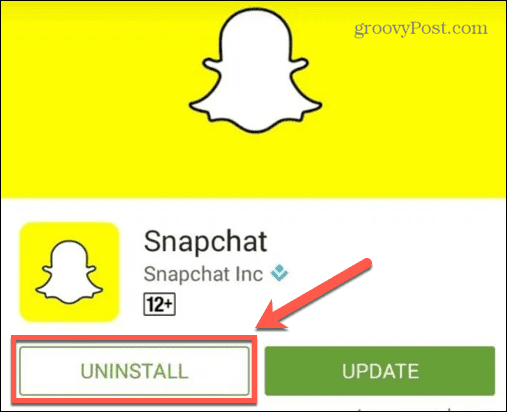 disinstallazione di snapchat 