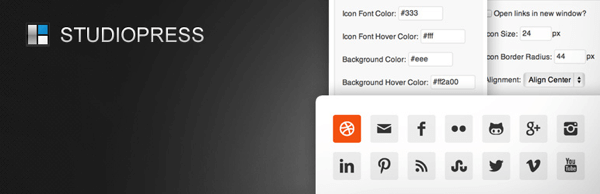 Simple Social Icons è un plugin facilmente personalizzabile che ti consente di pubblicare link ai tuoi canali social sul tuo blog.