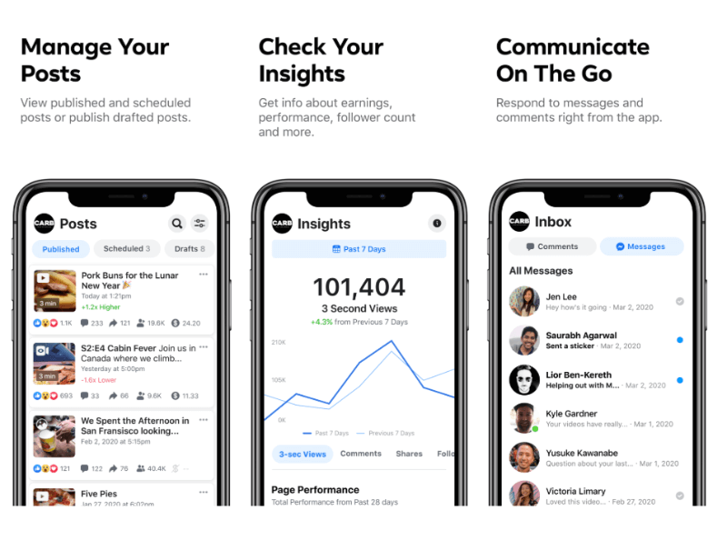 Facebook ha lanciato una nuova app mobile Creator Studio per iOS e Android. Un compagno del suo hub desktop Creator Studio.