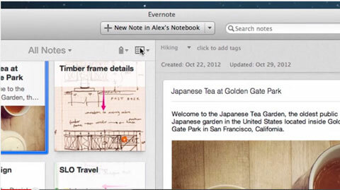 galleria video di evernote