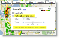 Google Maps Live Traffic alle impostazioni di giorno e ora