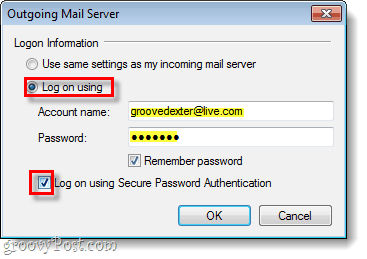 server Windows Live Mail in uscita