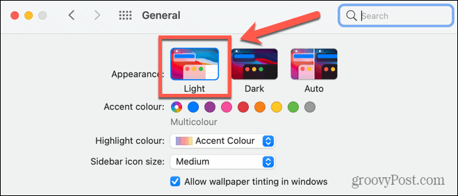 modalità luce mac