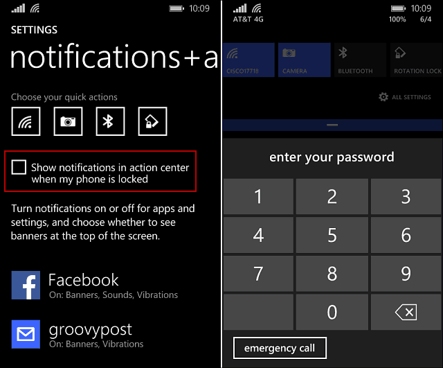 Windows Phone 8.1: Impedisci alle persone di vedere le notifiche nella schermata di blocco