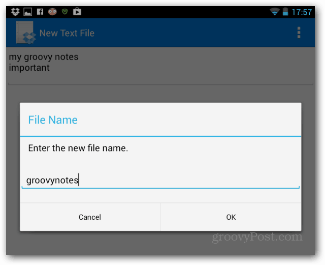 Come utilizzare Dropbox per Android come blocco note