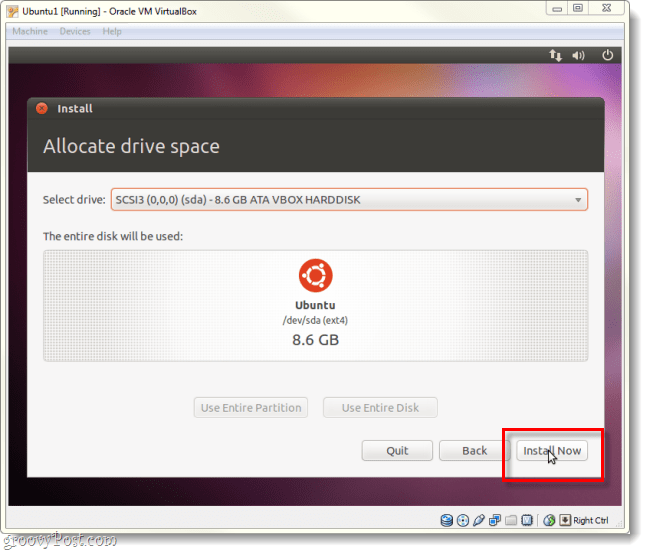 dì a Ubuntu di installare ora