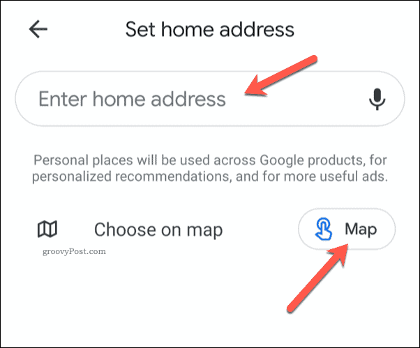 Impostazione dell'indirizzo di casa di Google Maps sul cellulare