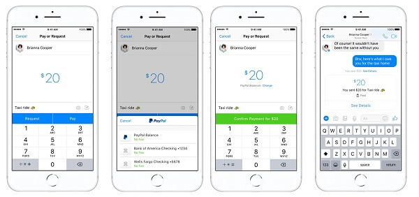 Facebook Messenger e PayPal integrano i pagamenti peer-to-peer in-app negli Stati Uniti