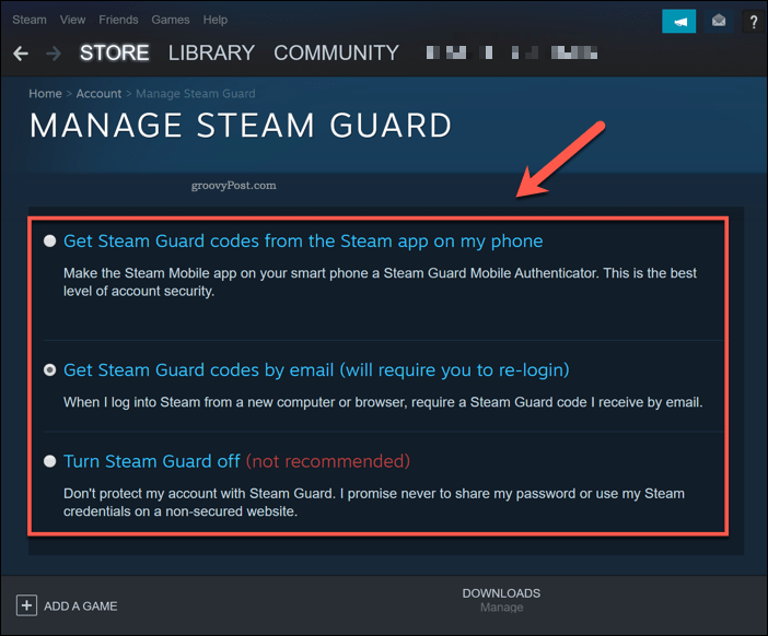 Gestire Steam Guard in Windows 10