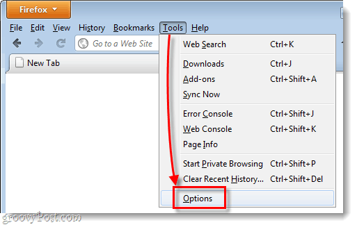 Firefox 4 opzioni di menu legacy