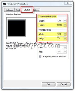 Personalizza dimensioni e colore nella finestra del prompt dei comandi di Windows