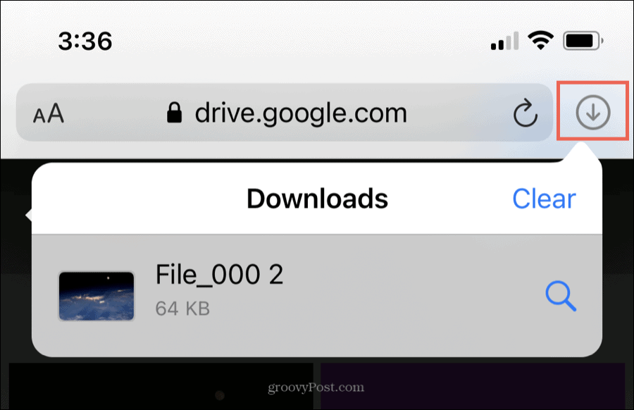 Mostra download in Safari su iOS