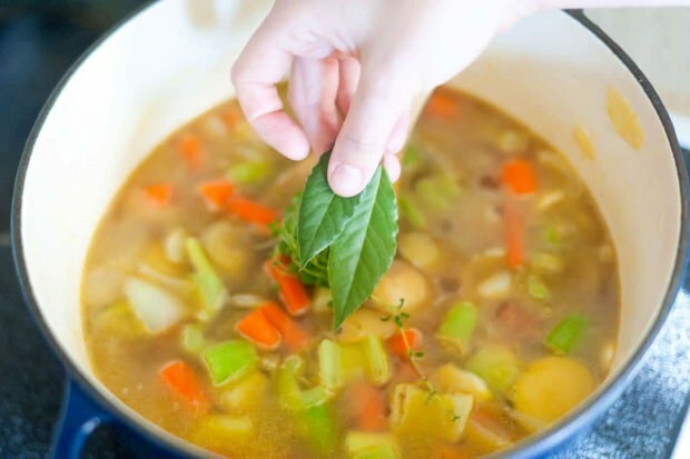 Puoi aggiungere la menta alla zuppa di verdure invernale