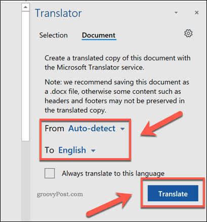 Tradurre un intero documento PDF in Word