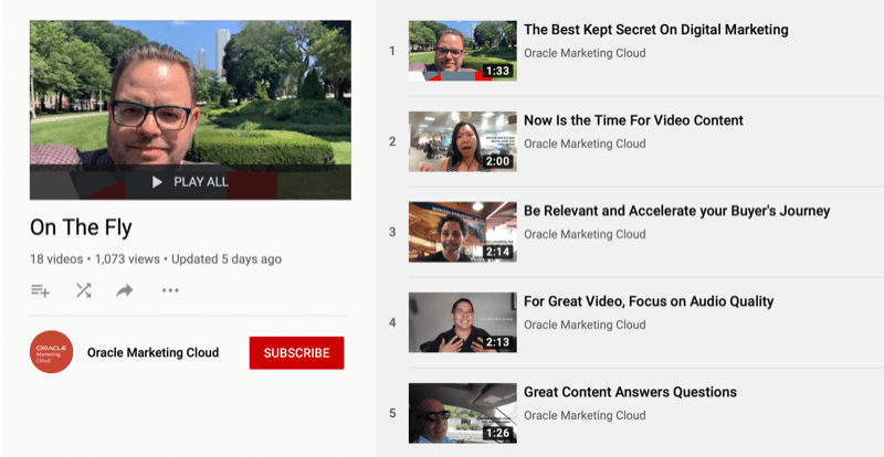 Serie YouTube di Oracle Marketing Cloud al volo