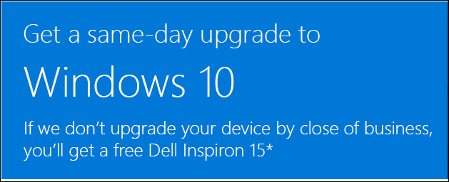 Microsoft offre PC Dell gratuiti se non riescono a eseguire l'aggiornamento a Windows 10 in 1 giorno