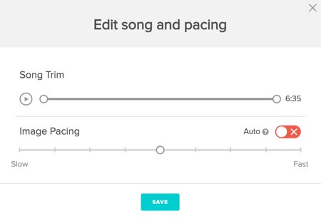 animoto modifica canzone e ritmo