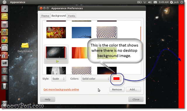 sfondo del desktop personalizzato linux