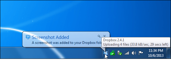 Schermata della versione di Dropbox aggiunta