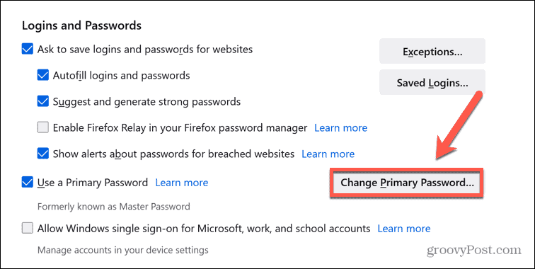 firefox cambia password