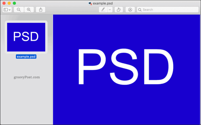 Apertura di un file PSD in macOS