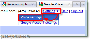 vai alle impostazioni di Google Voice