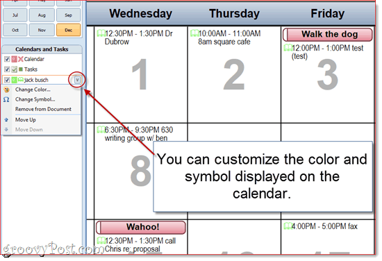 Personalizzazione degli stampati di calendario di Outlook 2010