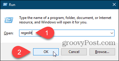 Apri l'Editor del Registro di sistema utilizzando la finestra di dialogo Esegui in Windows