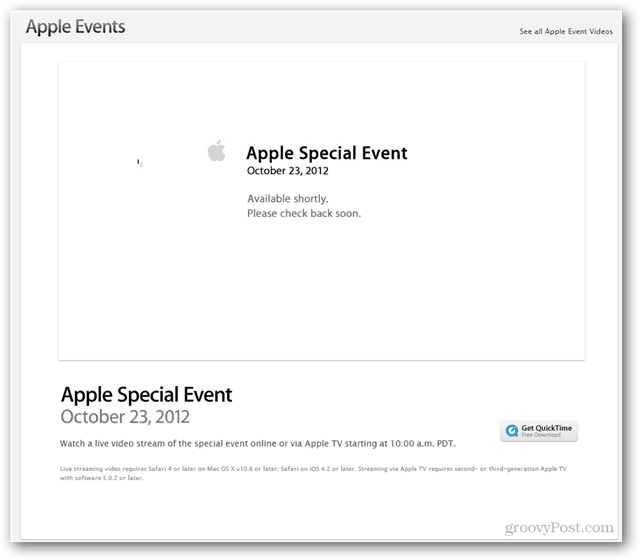 Evento Apple 23 ottobre 2012