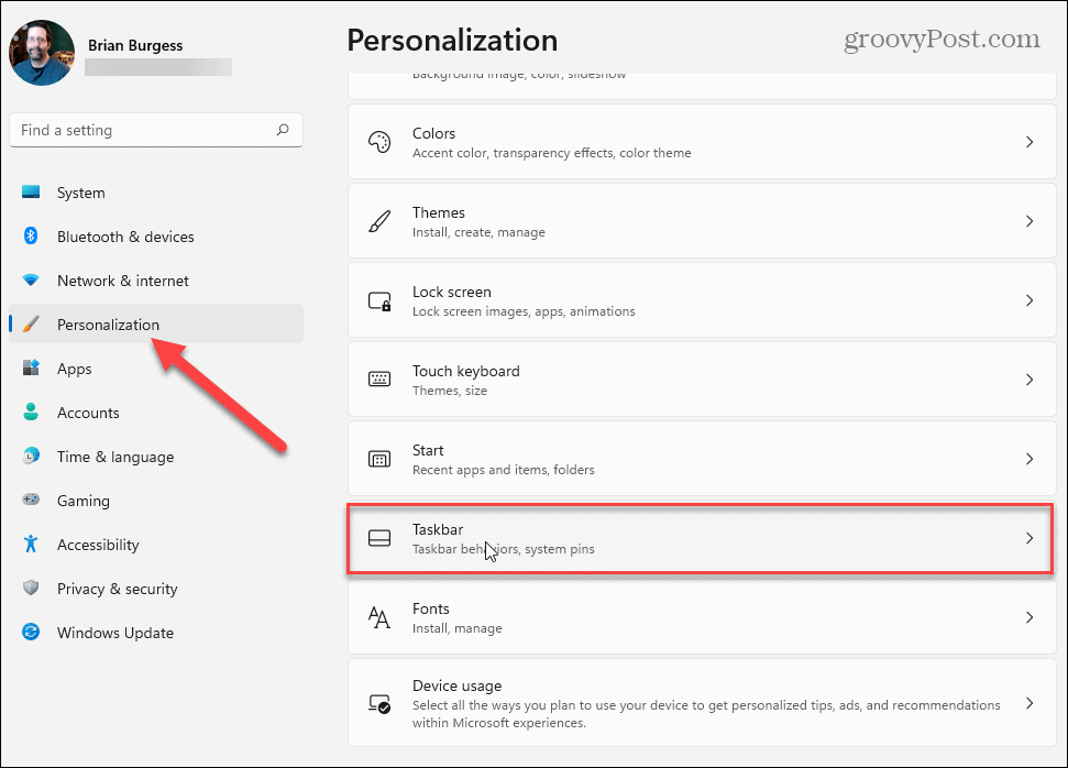 personalizzazione Impostazioni Windows 11