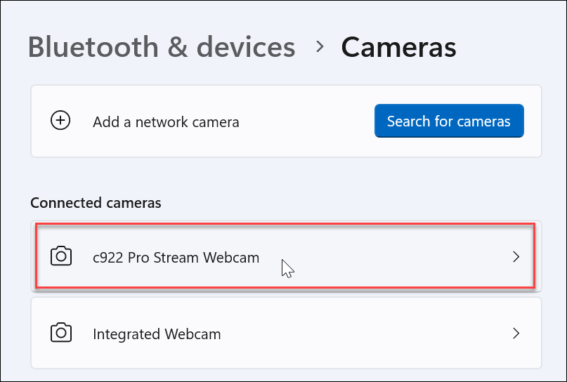 Gestisci le impostazioni della webcam su Windows 11