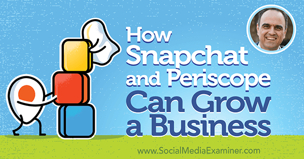 In che modo Snapchat e Periscope possono far crescere un business con approfondimenti di John Kapos sul podcast del social media marketing.