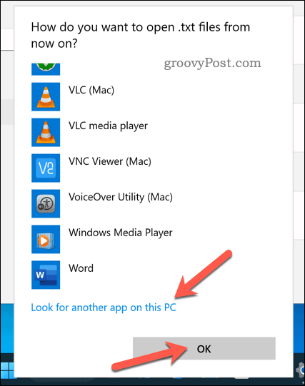 Scelta di un'applicazione per aprire un tipo di file su Windows 11
