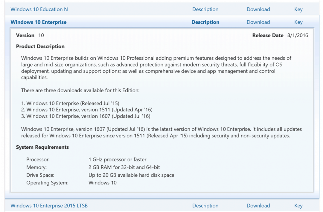 Chiave del volume di Windows 10 Product Key VLSC Enterprise Education Pro