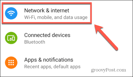 impostazioni di rete e Internet Android