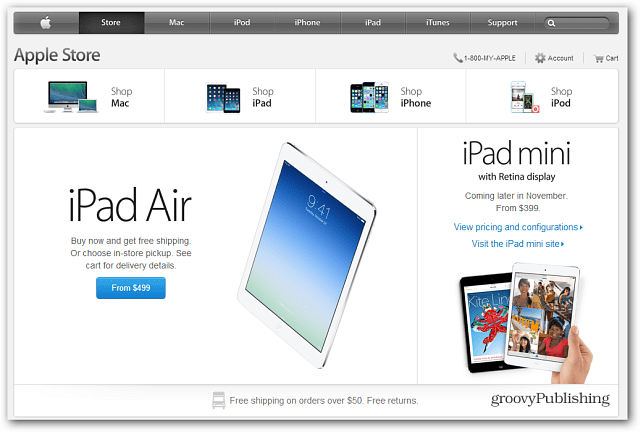 Apple Store ora ha il nuovo iPad Air disponibile