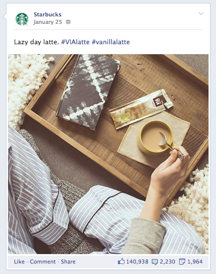 post di Starbucks su Facebook