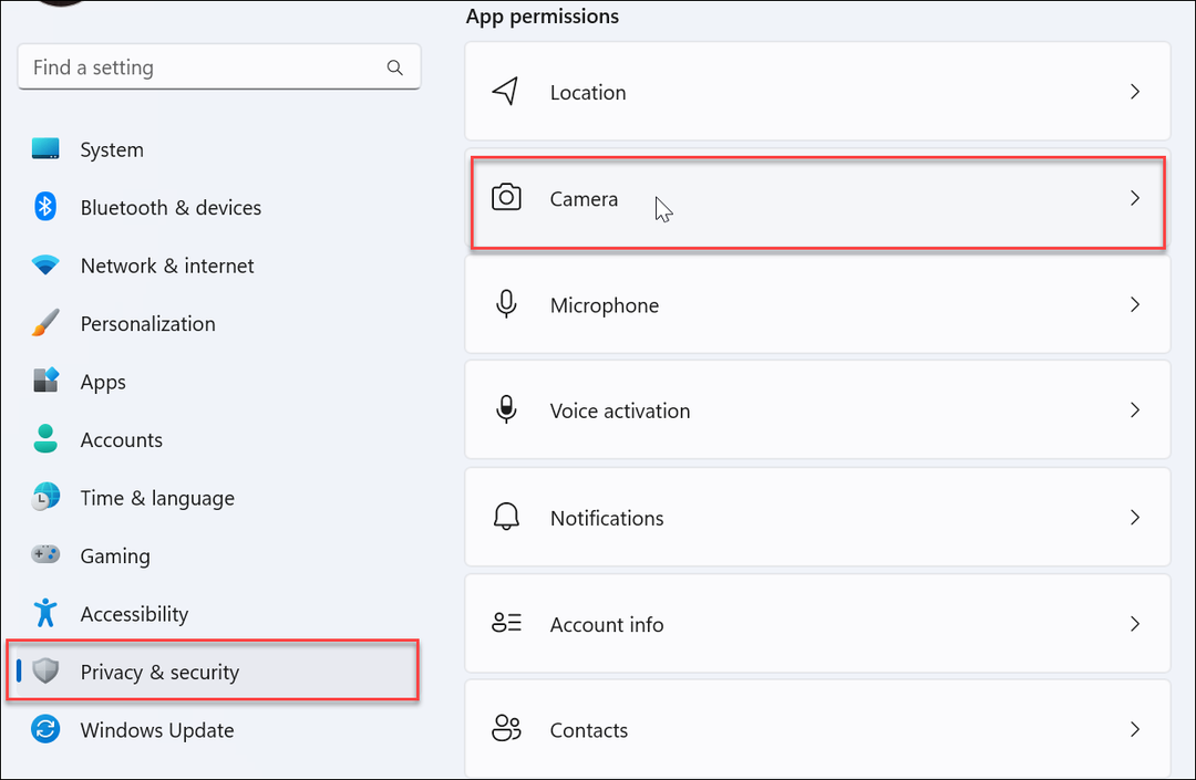 Gestisci le impostazioni della webcam su Windows 11