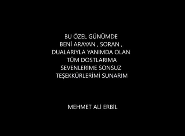 Messaggio di Mehmet Ali Erbil