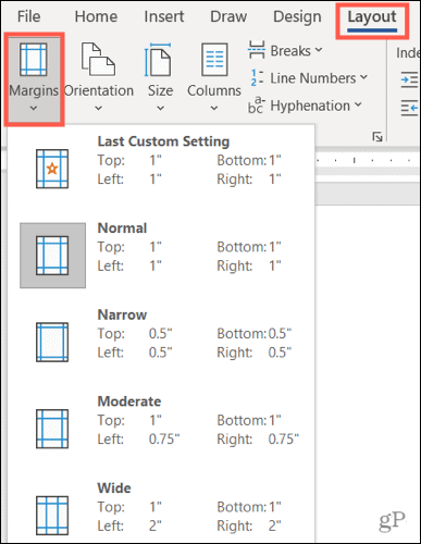 Modifica i margini in Word