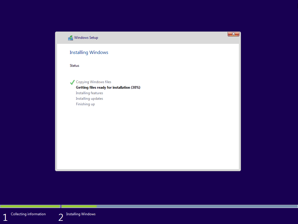 10 Installazione di Windows Windows 10 Installazione pulita