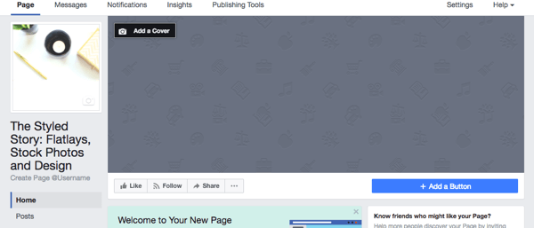 Carica la tua immagine del profilo nella tua nuova pagina aziendale di Facebook.