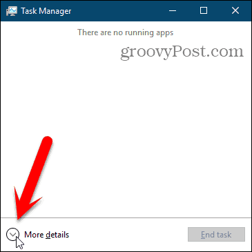 Fai clic su Altri dettagli in Task Manager in Windows 10