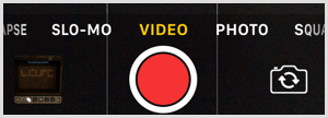 Pulsante di registrazione video di iPhone.