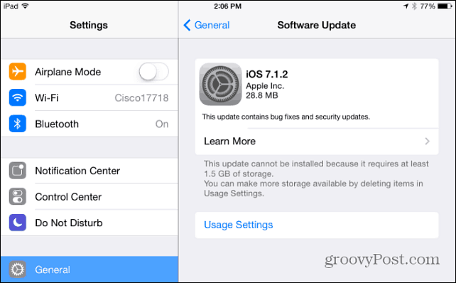 Apple rilascia l'aggiornamento software iOS 7.1.2